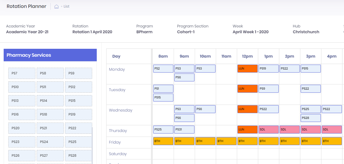 Rotation planner